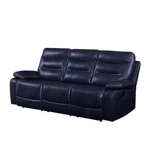 ACME AASHI NAVY LEATHER-GEL MATCH MOTION SOFA