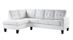 ACME JEIMMUR WHITE PU SECTIONAL SOFA