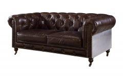 ACME ABERDEEN VINTAGE BROWN TOP GRAIN LEATHER LOVESEAT