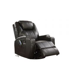 ACME WATERLILY BLACK PU MOTION ROCKER RECLINER W/SWIVEL