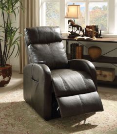 ACME RICARDO BROWN PU RECLINER W/POWER LIFT