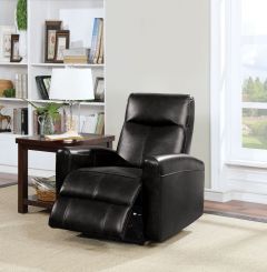 ACME BLANE BLACK TOP GRAIN LEATHER MATCH POWER MOTION RECLINER