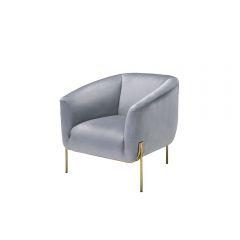 ACME CARLSON GRAY VELVET & GOLD FINISH ACCENT CHAIR