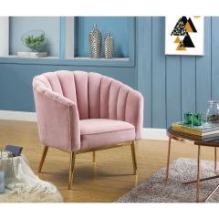 ACME COLLA BLUSH PINK VELVET & GOLD FINISH ACCENT CHAIR