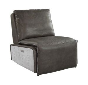 ACME METIER GRAY TOP GRAIN LEATHER & ALUMINUM POWER MOTION RECLINER