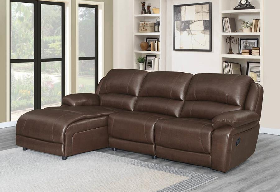 COASTER BEDROOM 3PCS MOTION SECTIONAL (CHESTNUT)