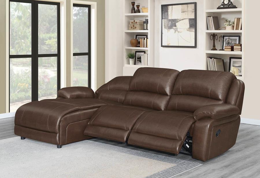 COASTER CHESTNUT MOTION SECTIONAL (3 PC)