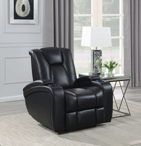 COASTER LIVING-ROOM DELANGE POWER^2 RECLINER WITH HEADREST BLACK