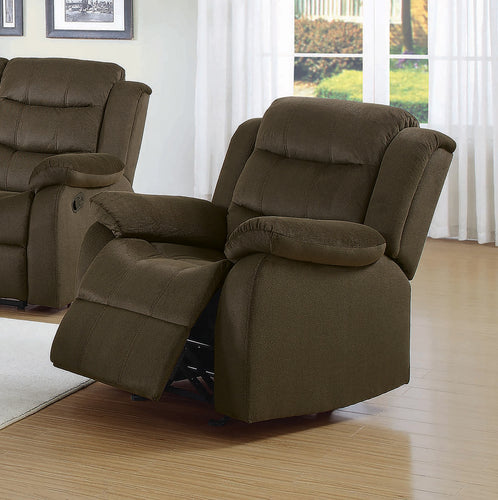 COASTER LIVING-ROOM RODMAN UPHOLSTERED GLIDER RECLINER CHOCOLATE