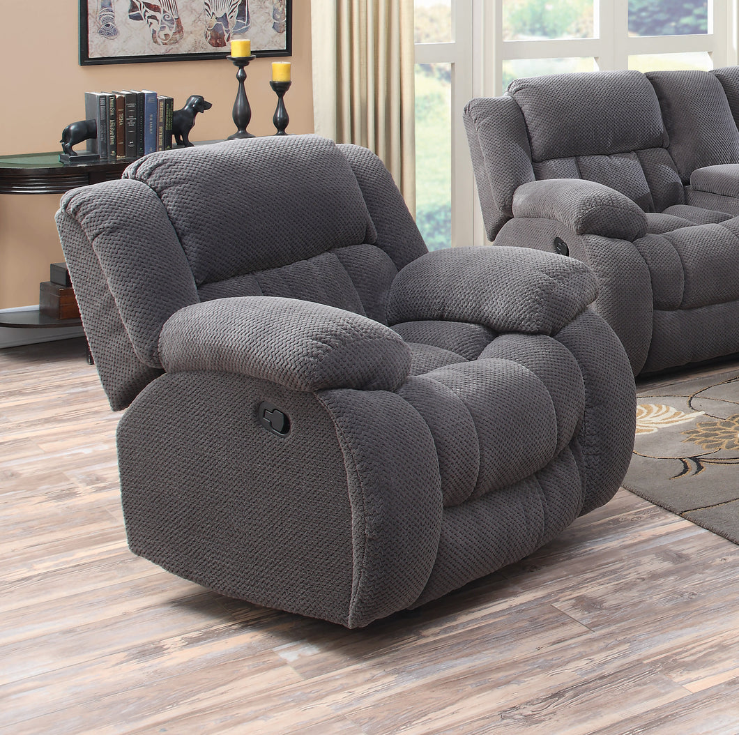 COASTER LIVING-ROOM GLIDER RECLINER (CHARCOAL)