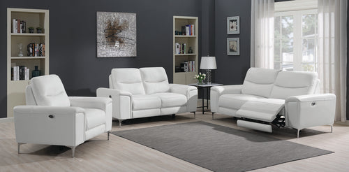 COASTER LIVING-ROOM LARGO 3-PIECE UPHOLSTERED POWER LIVING ROOM SET WHITE