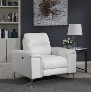 COASTER LIVING-ROOM LARGO UPHOLSTERED POWER RECLINER WHITE