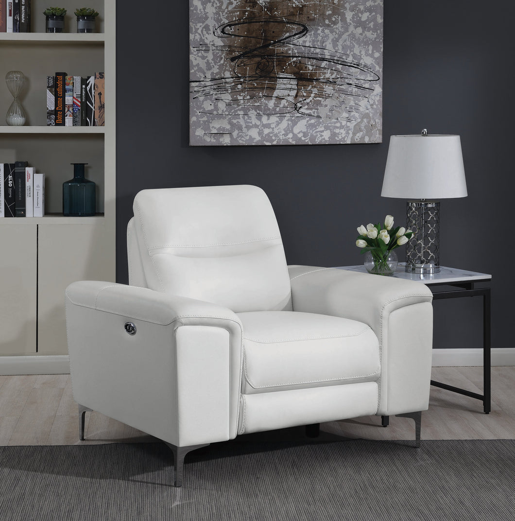 COASTER LIVING-ROOM LARGO UPHOLSTERED POWER RECLINER WHITE