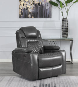 COASTER LIVING-ROOM KORBACH UPHOLSTERED POWER^2 RECLINER CHARCOAL