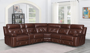 COASTER LIVING-ROOM CHESTER 6-PIECE POWER^2 SECTIONAL CHOCOLATE