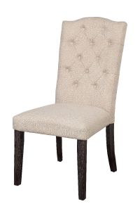 ACME GERARDO BEIGE LINEN & WEATHERED ESPRESSO FINISH SIDE CHAIR (SET-2)