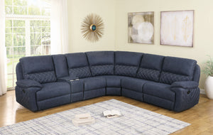 COASTER LIVING-ROOM VARIEL 6-PIECE MODULAR MOTION SECTIONAL BLUE