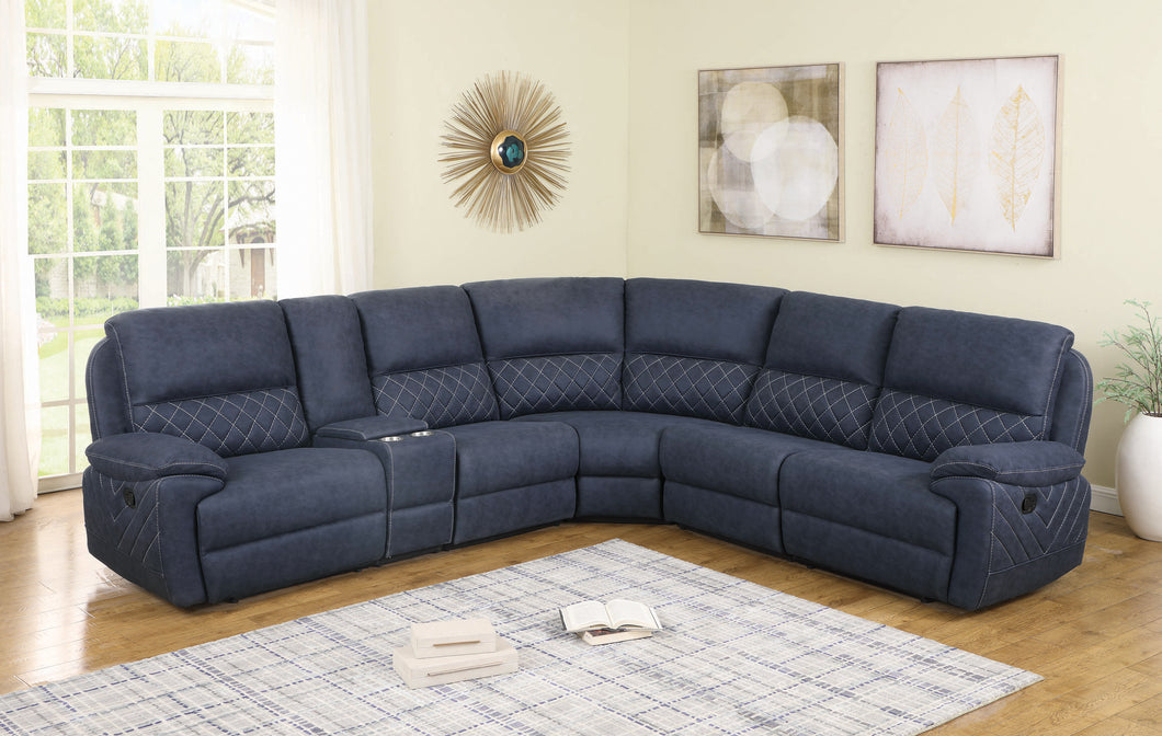 COASTER LIVING-ROOM VARIEL 6-PIECE MODULAR MOTION SECTIONAL BLUE