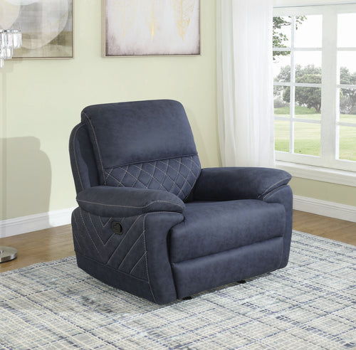 COASTER LIVING-ROOM VARIEL GLIDER RECLINER BLUE