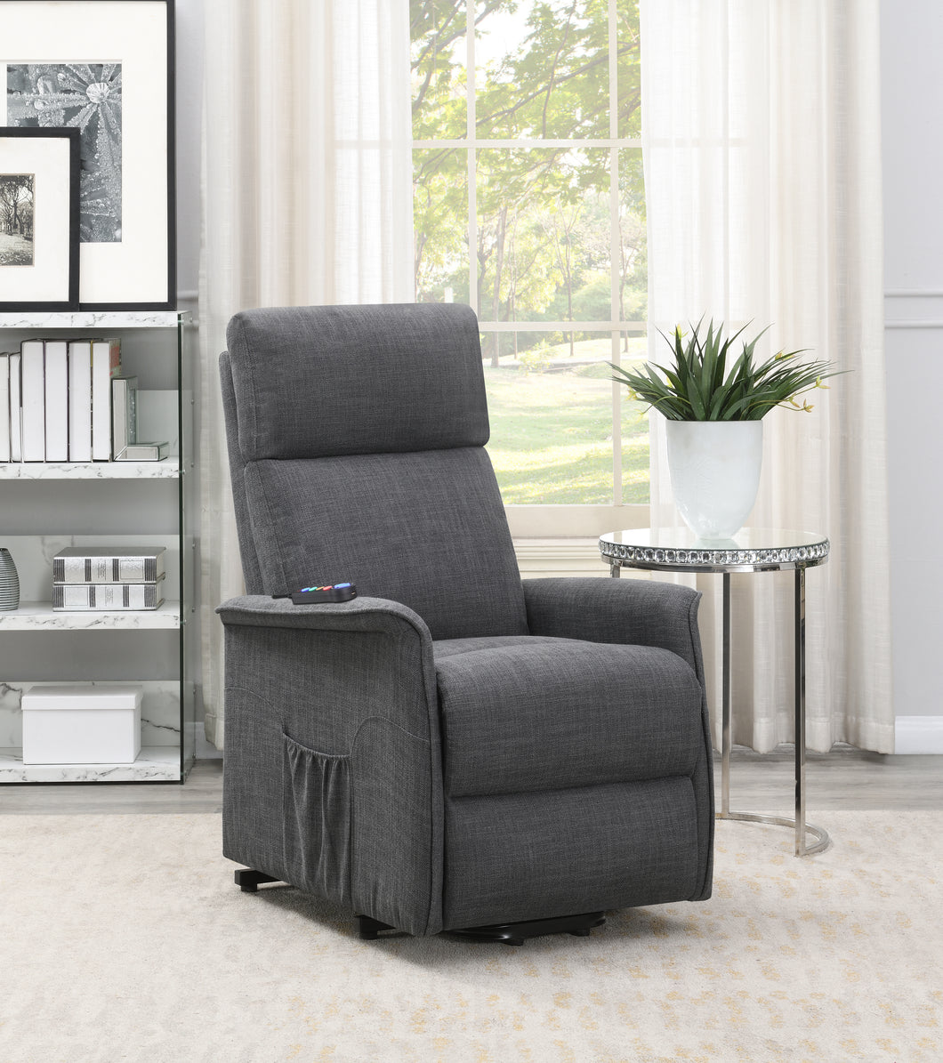 COASTER LIVING-ROOM POWER LIFT RECLINER WITH WIRED REMOTE CHARCOAL