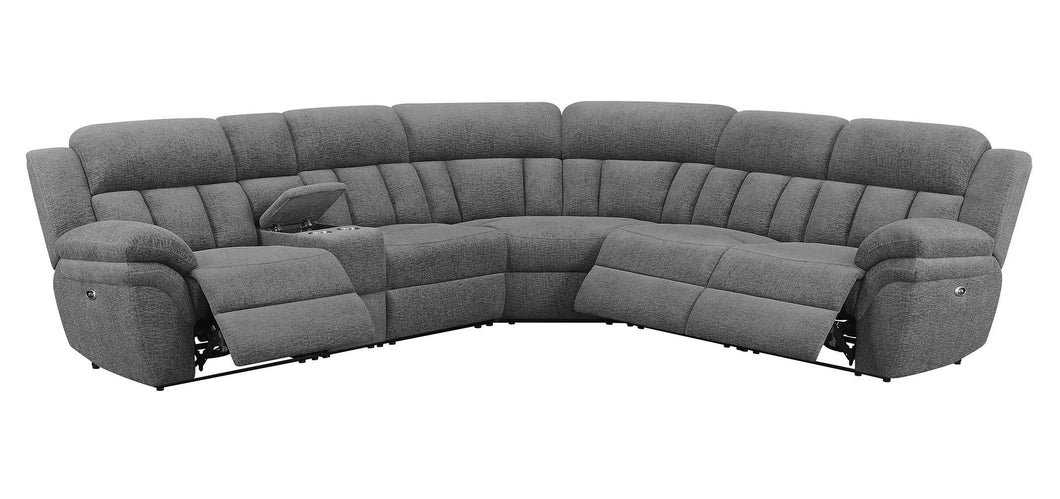 COASTER LIVING-ROOM BAHRAIN 6-PIECE UPHOLSTERED POWER SECTIONAL CHARCOAL