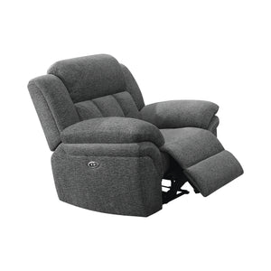 COASTER LIVING-ROOM BAHRAIN UPHOLSTERED POWER GLIDER RECLINER CHARCOAL