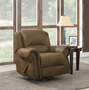 COASTER LIVING-ROOM SIR RAWLINSON SWIVEL ROCKER RECLINER BUCKSKIN BROWN