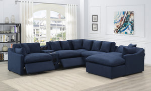 COASTER LIVING-ROOM DESTINO 6-PIECE MODULAR POWER SECTIONAL MIDNIGHT BLUE