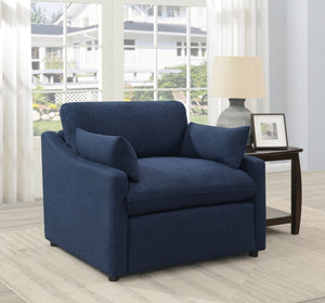 COASTER LIVING-ROOM DESTINO CUSHION BACK POWER RECLINER MIDNIGHT BLUE