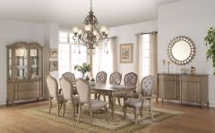 ACME CHELMSFORD ANTIQUE TAUPE FINISH DINING TABLE