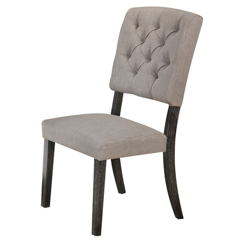 ACME BERNARD BEIGE LINEN & WEATHERED GRAY OAK FINISH SIDE CHAIR (SET-2)