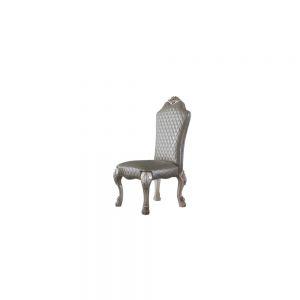 ACME DRESDEN PU &VINTAGE BONE WHITE FINISH SIDE CHAIR (SET-2)