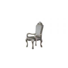 ACME DRESDEN PU &VINTAGE BONE WHITE FINISH ARM CHAIR (SET-2)