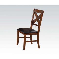 ACME APOLLO ESPRESSO PU & WALNUT FINISH SIDE CHAIR (SET-2)