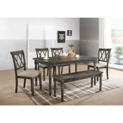 ACME CLAUDIA II WEATHERED GRAY FINISH DINING TABLE