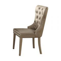 ACME KACELA CHAMPAGNE PU & CHAMPAGNE FINISH SIDE CHAIR (SET-2)