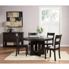 ACME HADDIE DISTRESSED WALNUT FINISH DINING TABLE