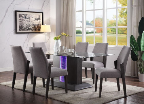 ACME BELAY GLASS TOP & GRAY OAK FINSIH DINING TABLE