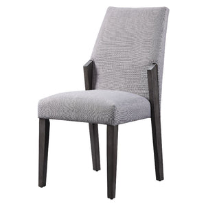 ACME BELAY GRAY FABRIC & GRAY OAK FINISH SIDE CHAIR (SET-2)