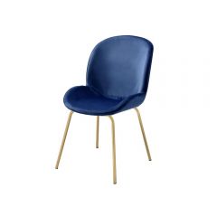 ACME CHUCHIP BLUE VELVET & GOLD FINISH SIDE CHAIR (SET-2)