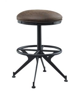 ACME ZANGIEF SALVAGED BROWN & BLACK FINISH COUNTER HEIGHT STOOL (SET-2)