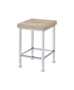 ACME RAINE BEIGE VELVET & CHROME FINISH COUNTER HEIGHT STOOL