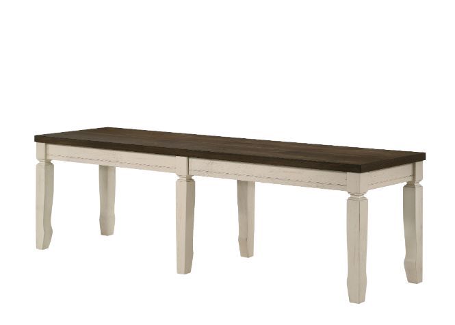 ACME FEDELE WEATHERED OAK & CREAM FINISH BENCH