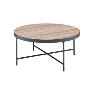 ACME BAGE WEATHERED GRAY OAK & METAL COFFEE TABLE