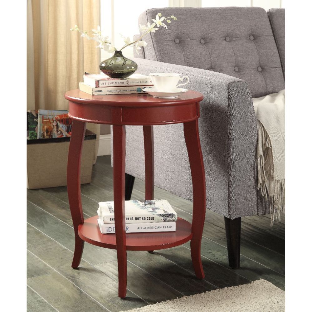 ACME ABERTA RED FINISH ACCENT TABLE