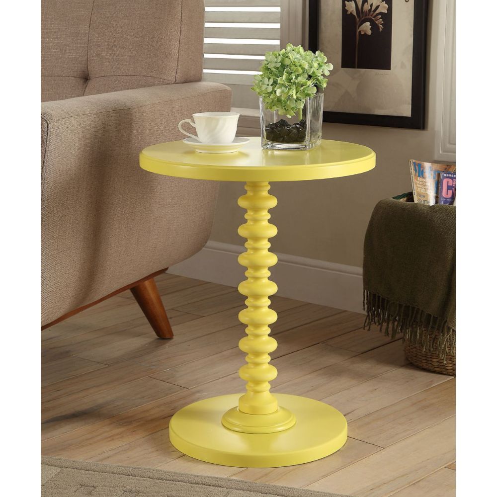 ACME ACTON YELLOW ACCENT TABLE