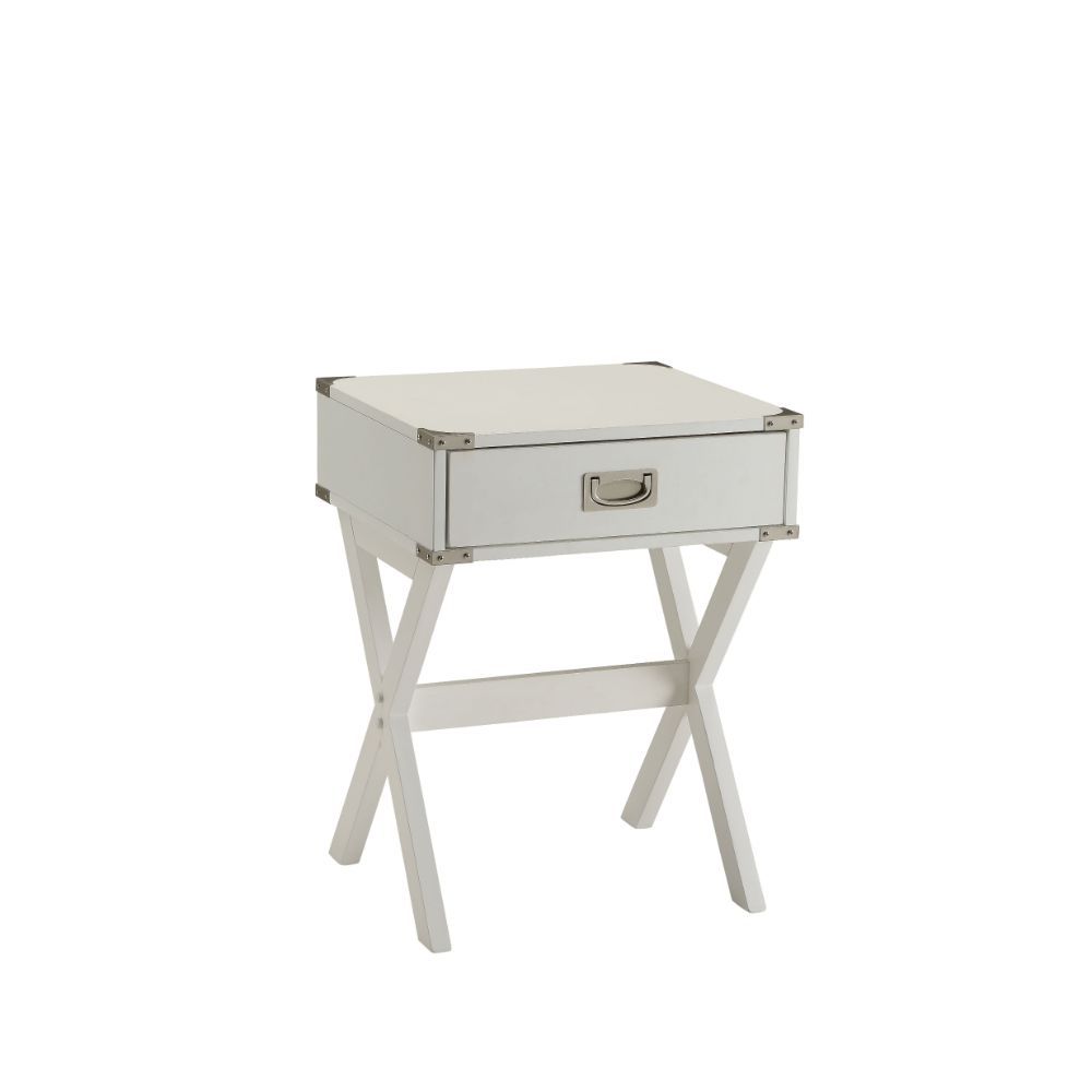 ACME BABS WHITE FINISH ACCENT TABLE