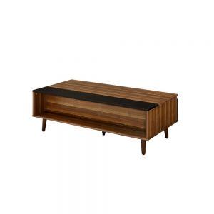 ACME AVALA WALNUT & BLACK FINISH COFFEE TABLE W/LIFT TOP