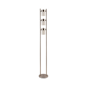 COASTER FLOOR LAMP WITH 3 SWIVEL LIGHTS BRUSHED SILVER