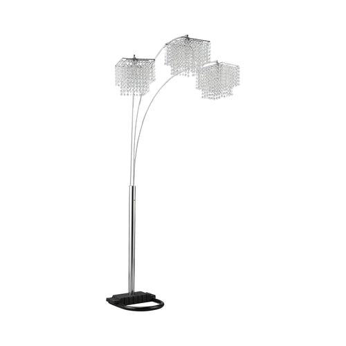 COASTER CRYSTAL DROP SHADE FLOOR LAMP CHROME